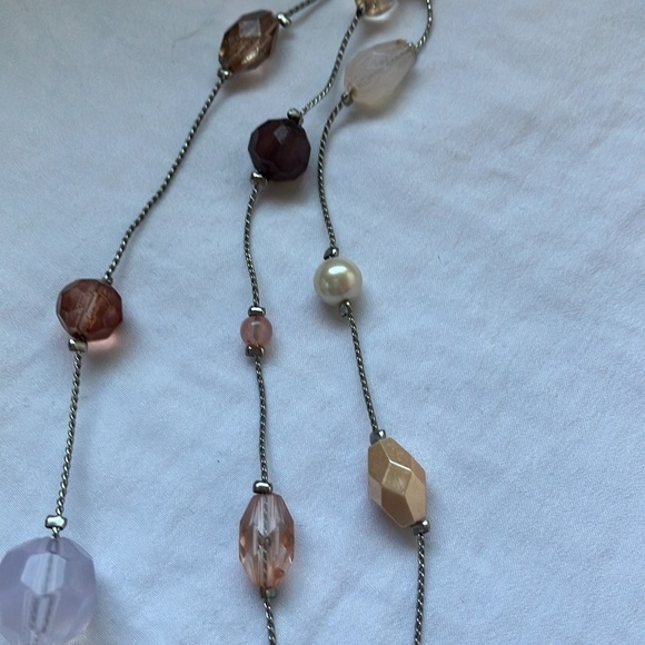 Lia Sophia- 3 tier bronze/clear/cream/chocolate colored beads- Necklace - Picture 5 of 7